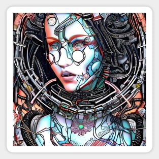 Artificial Intelligence Android Girl Magnet